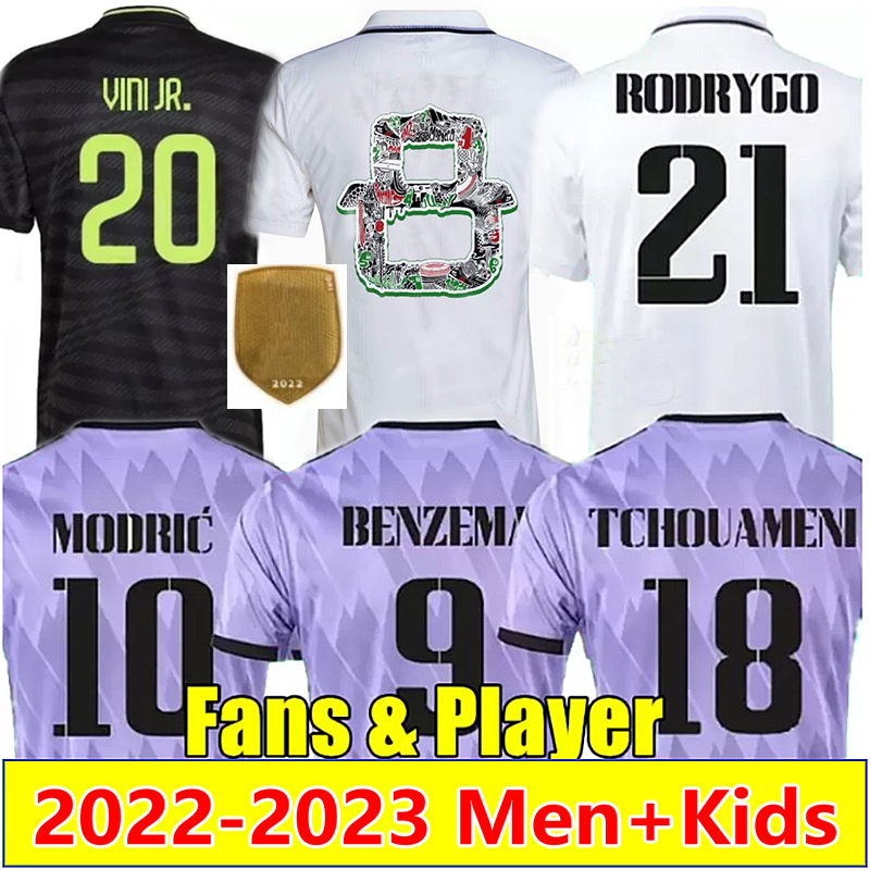 

2023 BENZEMA soccer jerseys CAMAVINGA Tchouameni RUDIGER Fans Player 22 23 MODRIC VINI JR football shirt VALVERDE ASENSIO KROOS camiseta de futol men kids uniforms, Kids 22-23 3rd