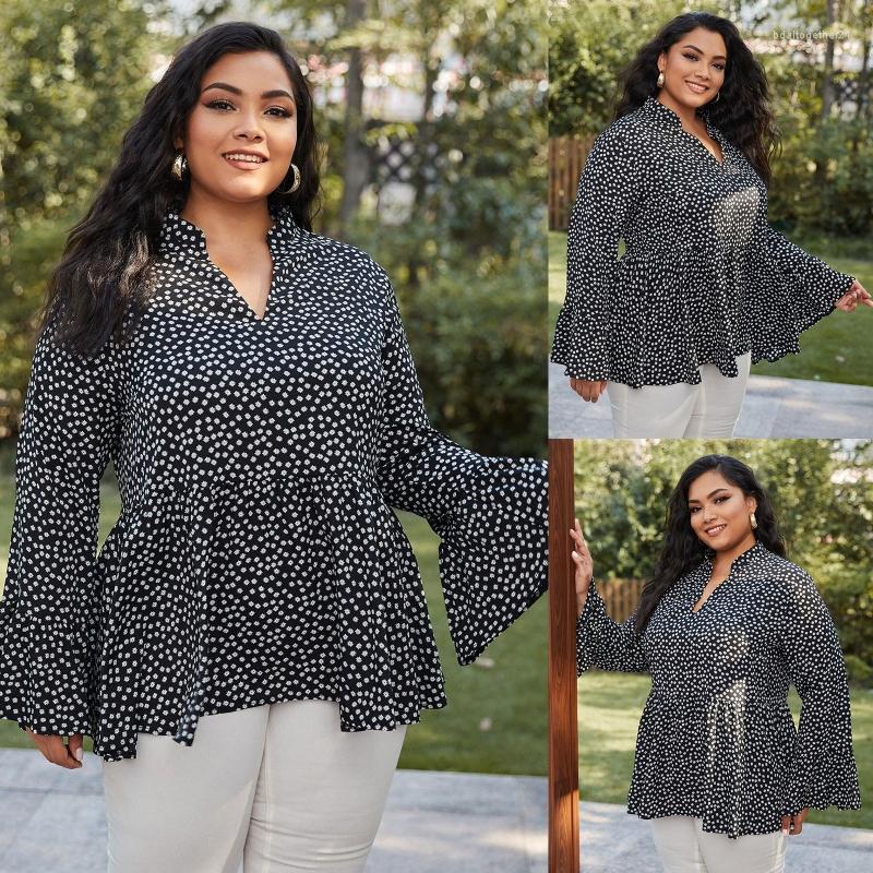 

Women's T Shirts Leisure Black Floral Long Sleeve Summer Top Lady Loose Oversized Shirt Womens Commute Blouses Autumn