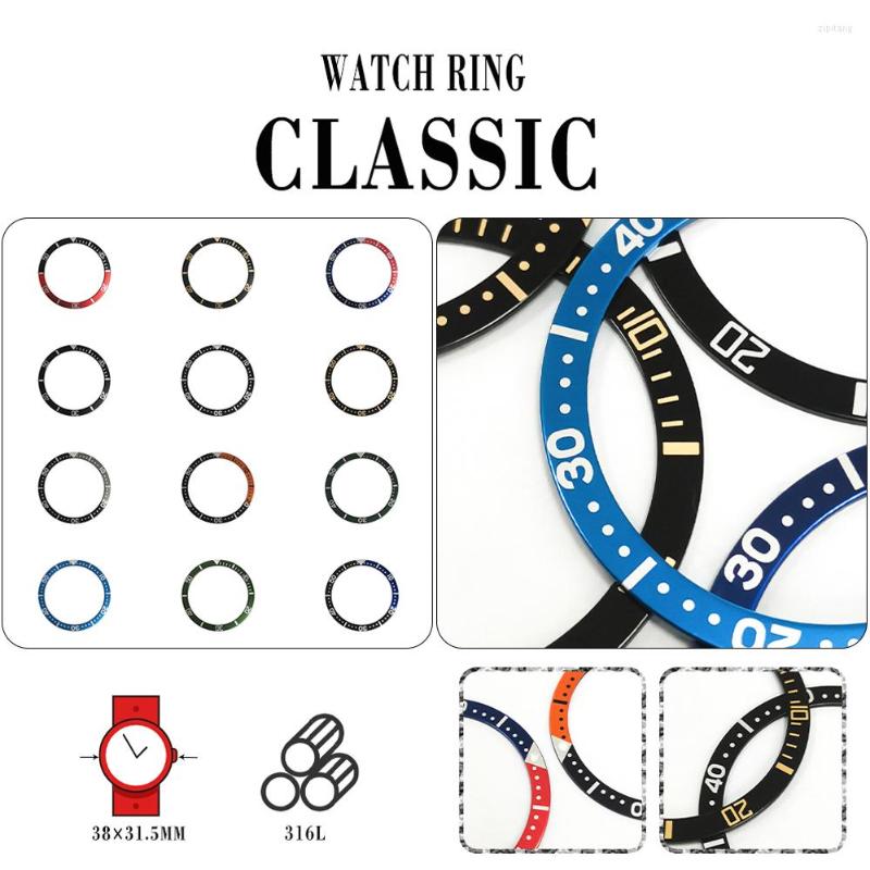 

Watch Repair Kits Outer Diameter 38mm Inner 31.5mm Modified Accessories Flat Aluminum Ring Full Mouth