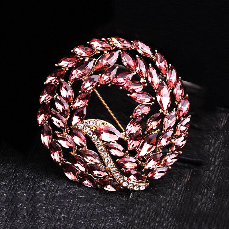 

Brooches Pins Trendy Clear Blue Red Crystal Flower Brooch Jewelry Women Scarf Fashion JewelryPins