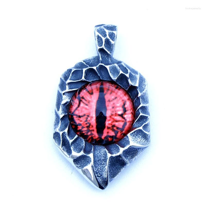 

Pendant Necklaces Trendy Red Eye Stone Inlaid Necklace Men's Fashion Retro Metal Accessories Party Jewelry