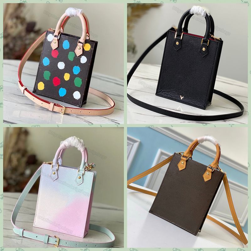 

7A Shoulder Bag Crossbody Bags Pocket Petit Sac Plat Polka Dot Gradient Mini Tote Spring In The City Canvas Leather Handbag Shopping Bag, M81341