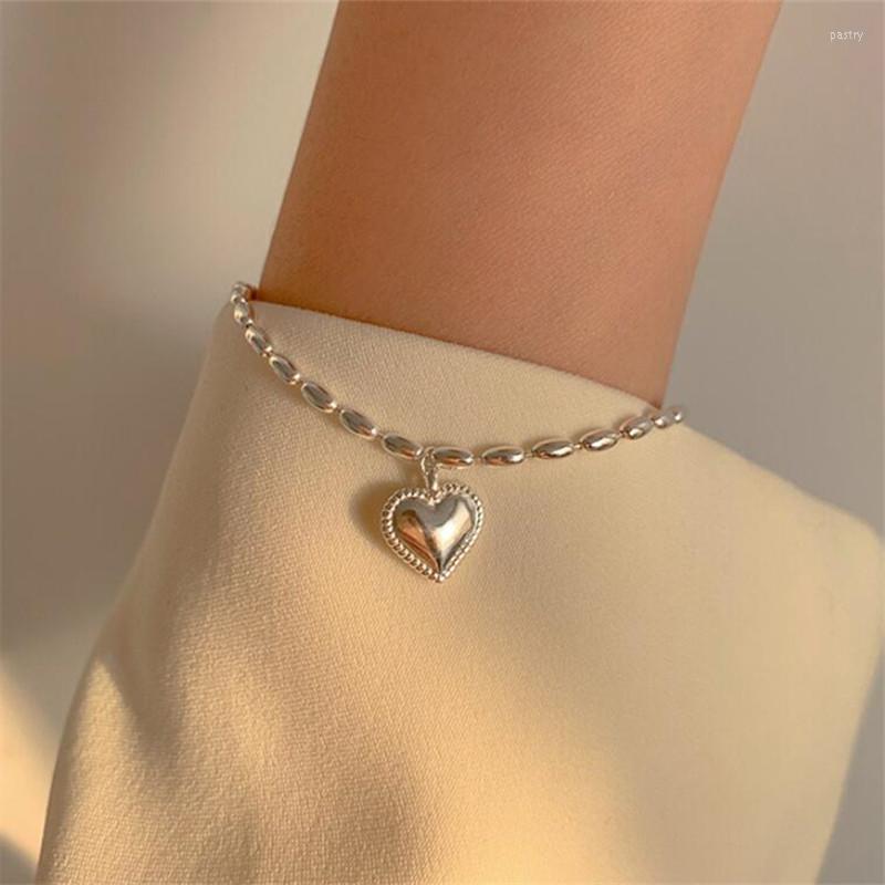 

Charm Bracelets Silver Color Tassel Heart Bracelet &Bangle For Women Girls Party Bohemian Fashion Jewelry SL198