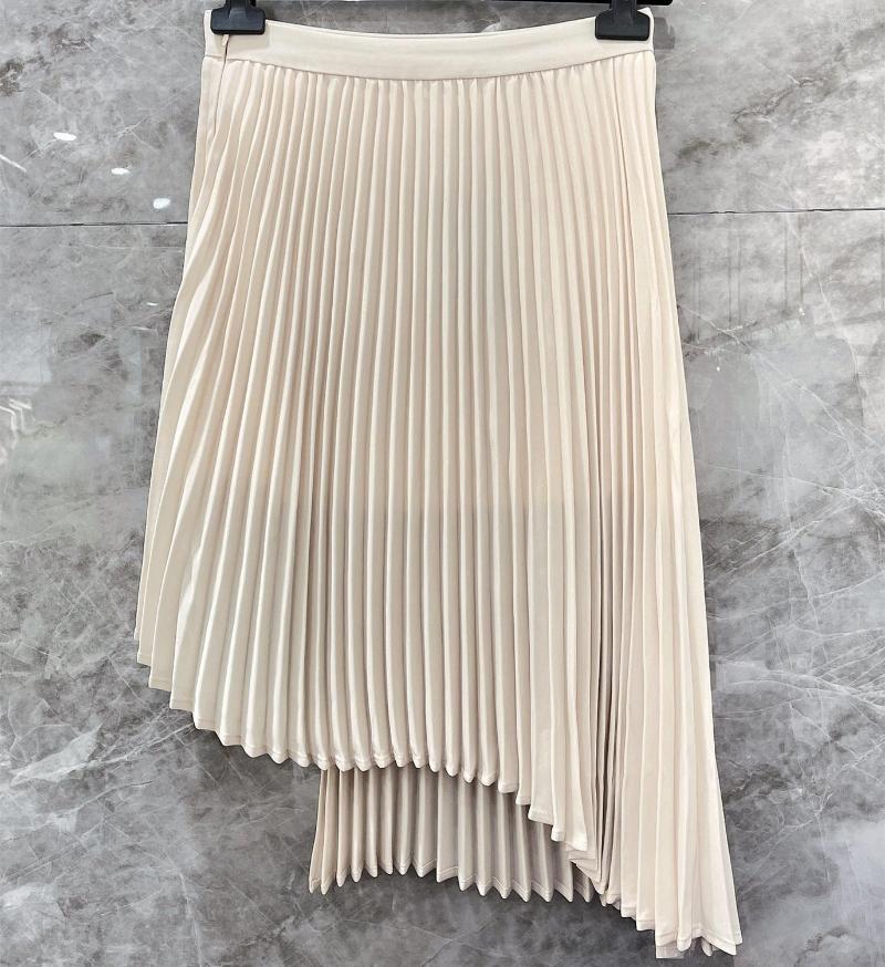 

Skirts Women' Luxury Fashionable Half Famous International Brand Design Elegant Pleated Skirt High Quality Casual, Beige