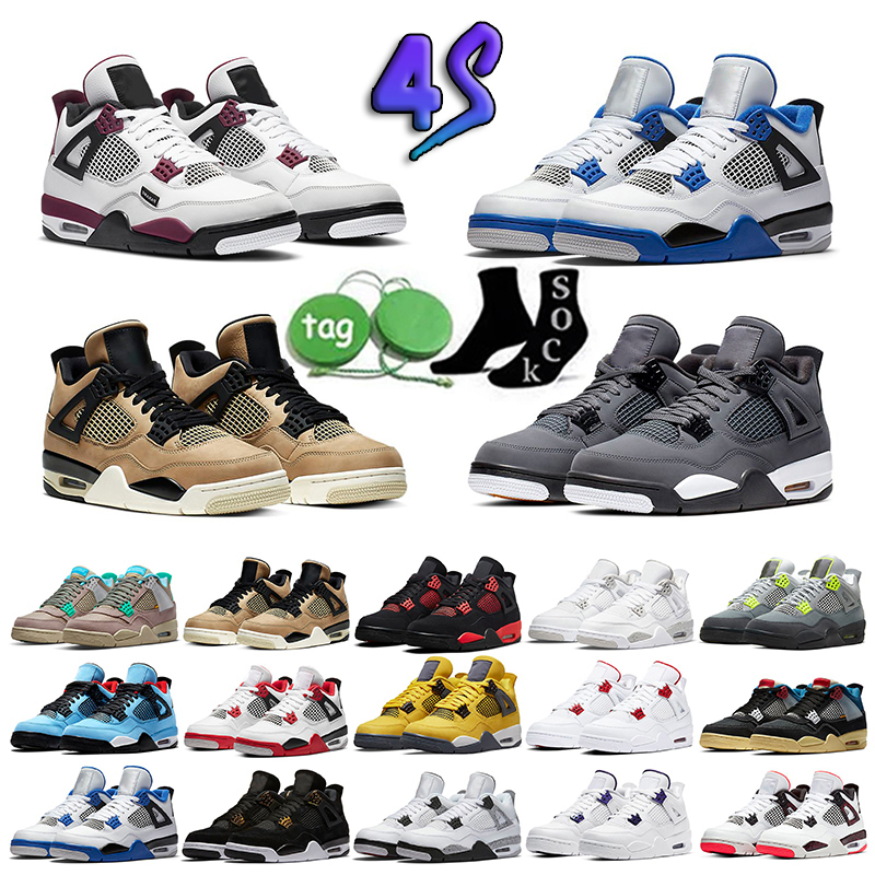 

Solo Men Women Basketball Shoes Jumpman 4 4s Shimmer Black Cat Union Taupe Haze Desert Moss TAUPE HAZE UNIVERSITY BLUE White Oreo GUAVA ICE Pure Money Trainers Sports, 25