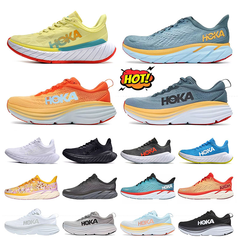 

HOKA ONE Bondi 8 Running Shoe mens womens Clifton 8 ATR 6 Shock Absorbing Road Fashion Accepted lifestyle Designer training Sneakers Outdoor Sports, Carbon x2 (5) 36.5-42.5