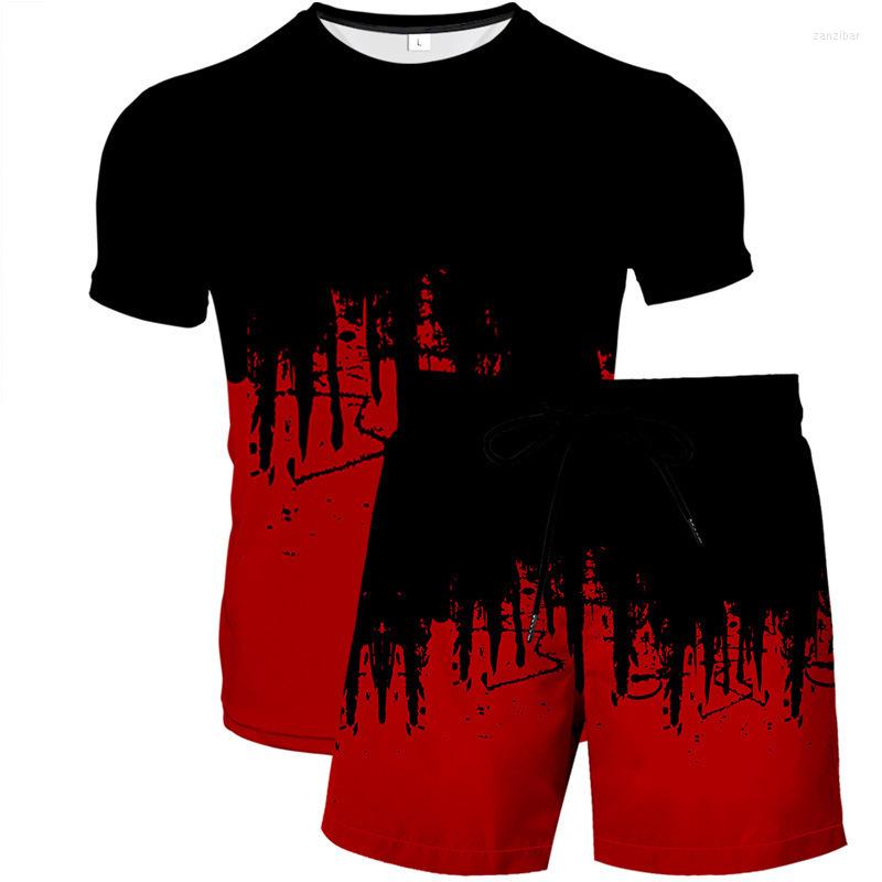 

Men's Tracksuits 2023 Men's 3D Printing Short Sleeve Shorts Two-piece Abstract Painted T-Shirt Suit And Women's Casual Trend, Ts3119