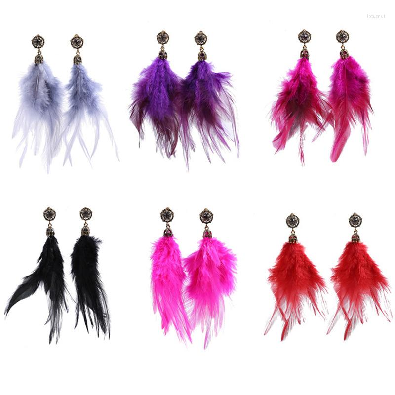 

Dangle Earrings Long Feather Bohemian Women Exquisite Tassel Fashion Jewelry