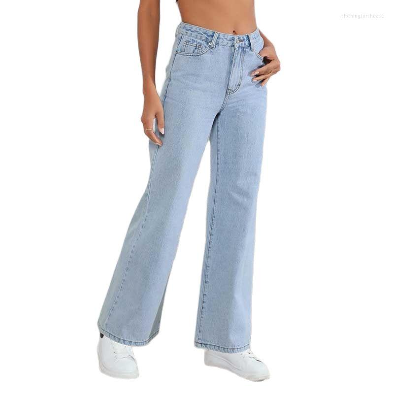 

Women's Jeans Slim And Skinny Wide-legged Light-colored Long, Light blue