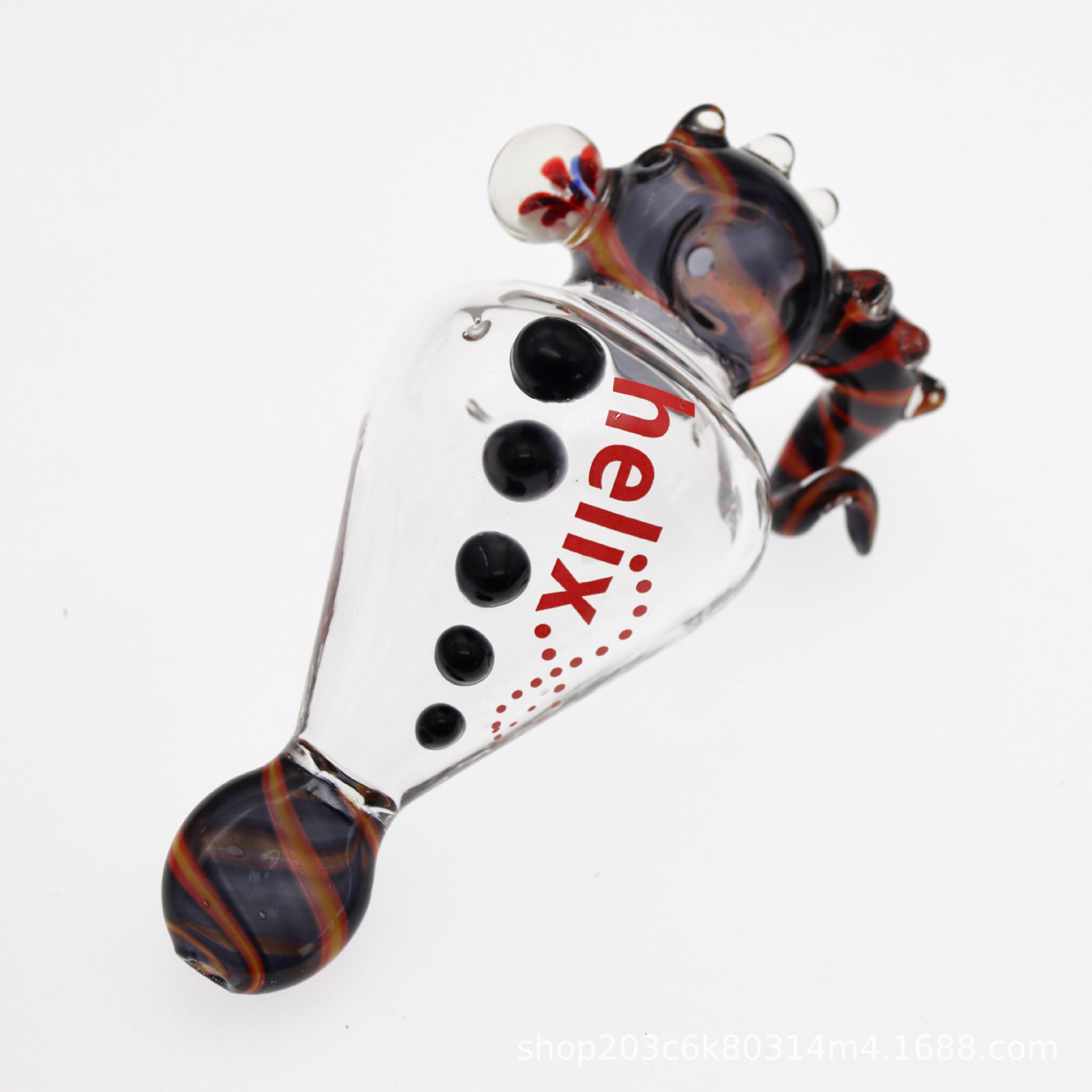 

Glass Pipes Handmade Inner wrap multi color with flower ball one-horn hurricane effect spoon Beautiful Tobacco tools with gift box