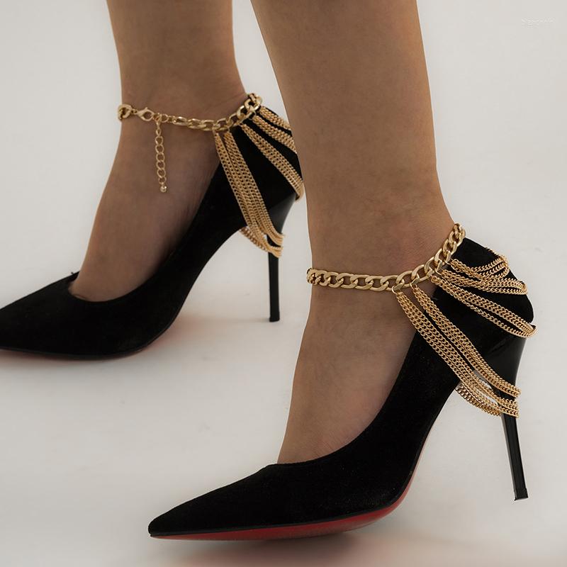 

Anklets Trendy Multilayer Tassel Chain Lady High Heel Shoe Simple Foot Ankle Beach Jewelry Bracelet For Women Girl Anklet Gifts