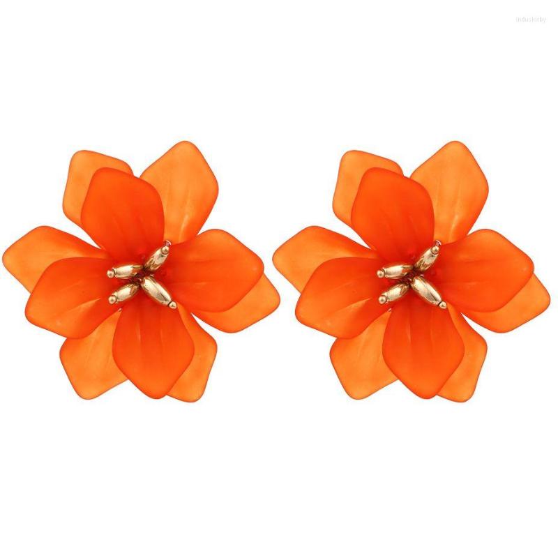 

Dangle Earrings Vintage Resin Big Flower For Woman Exaggerate Creative Personality