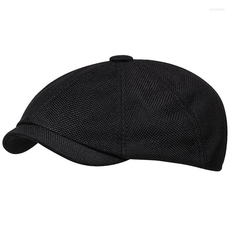 

Berets 2023 Men's Linen Sboy Hat Ivy Driver Driving Wholesale, Black