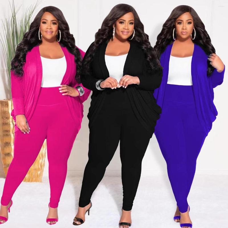 

Women's Two Piece Pants Autumn Winter Fashion Folds Cardigan S Casual 2 Outfits 2023 Loose Sexy Sets Womens, Black