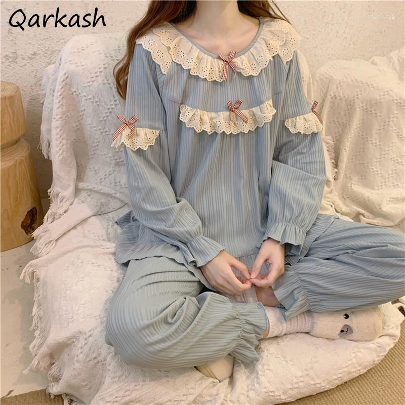 

Women's Sleepwear Pajama Sets Women Spring Tender Soft All-match Female Home Nightwear Stylish Vintage Design Arrival Basic Daily Ins, 1053 coffee