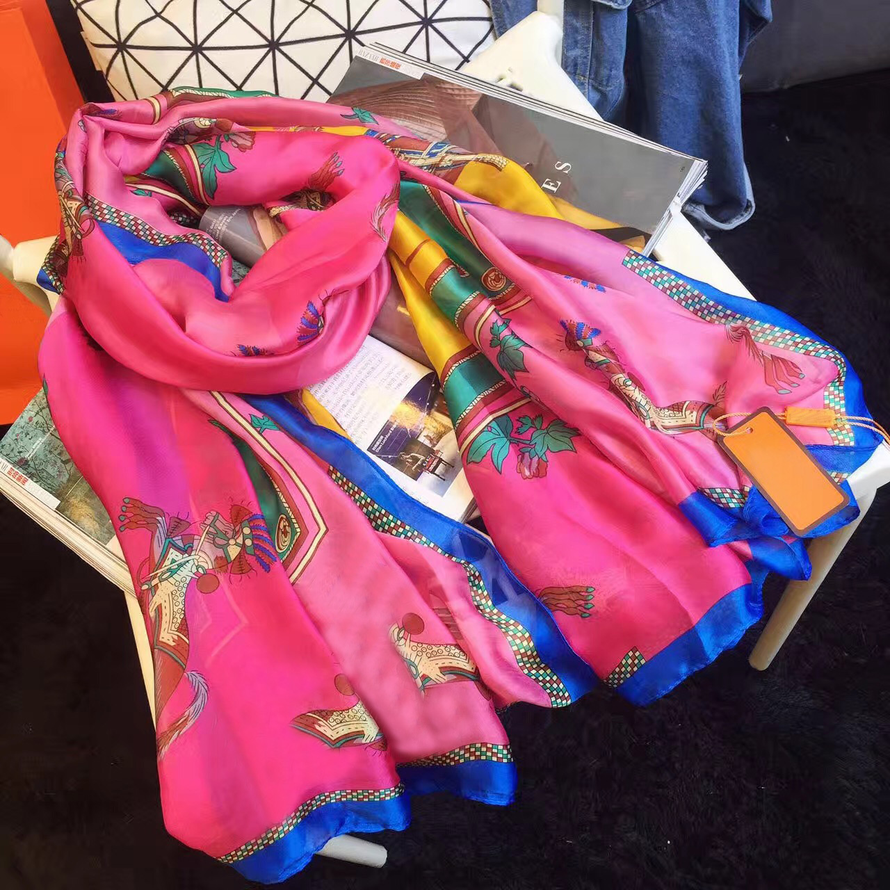 

High quality 100% silk scarf fashion print pattern ladies collar 180*90cm designer scarfs Women Outdoor Beach Shawl Silk Scarves