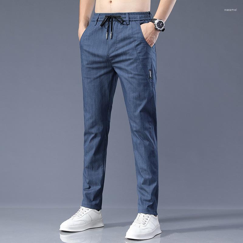 

Men's Pants 2023 Men's Trousers Summer Autumn Khaki Grey Solid Color Fashion Jogging Korean Style Full Length Casual Work Pantalon, Dark grey