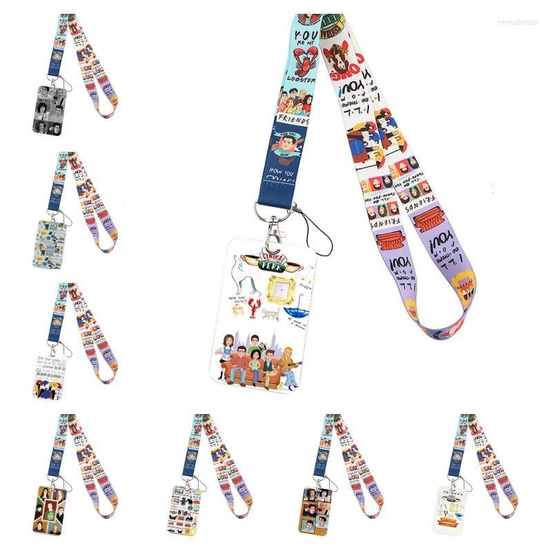 

Keychains Animation Fashion Friends TV Show Lanyard ID Holder Bag Student Women Travel Card Cover Badge Car Keychain