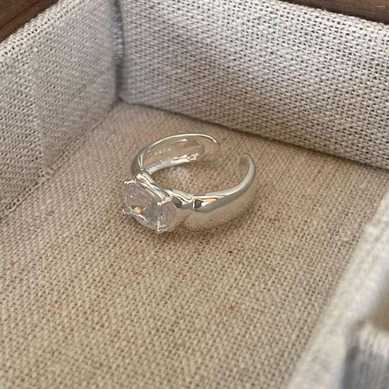 

Cluster Rings SHANICE S925 Sterling Silver Finger Ring Band Dazzling Brilliant CZ Stone Four Prong Setting Classic Wedding Anniversary Gift