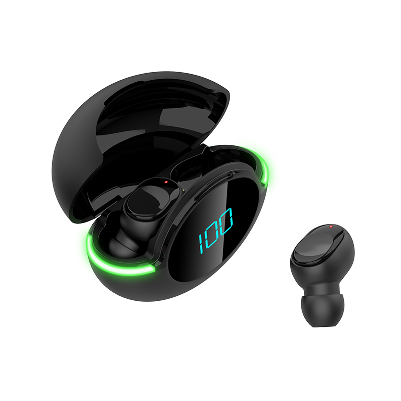 

New Product Handsfree Wireless Headsets Led Sports Noise Cancelling Headphones Gaming In-ear Earphones Tws Y80 Touch Earbuds, Black