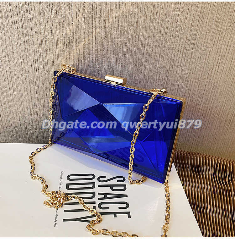

Totes Royal Blue Women Bag Fashion Summer Clutch Purses And Handbags 2022 Luxury Designer Candy Color Acrylic Crossbody Shoulder Bag 021423H
