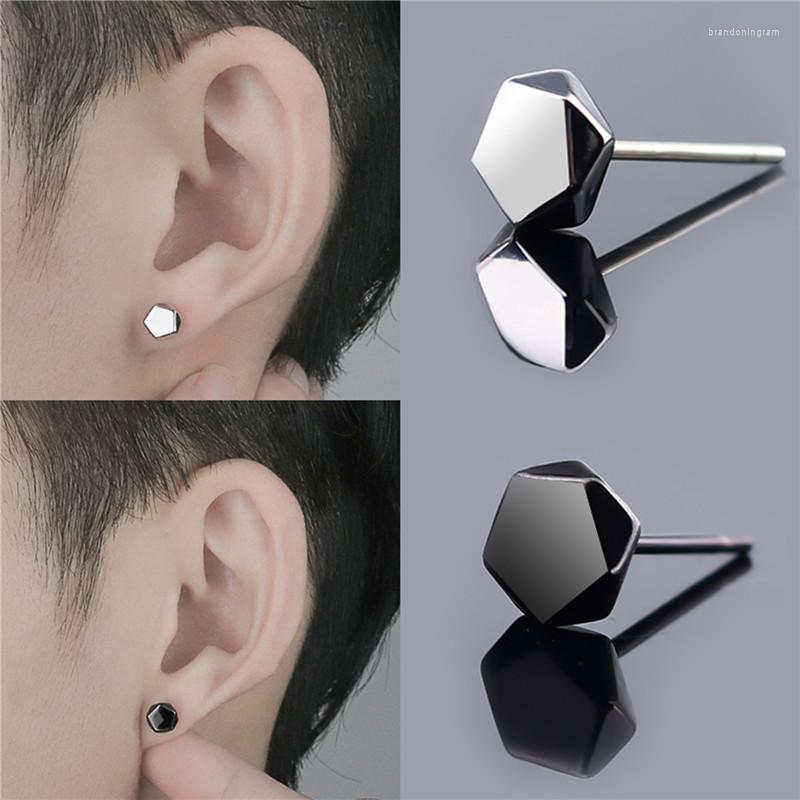 

Stud Earrings Pin Hexagon Small Alloy Black For Wome Accessories Girls Mens Jewellery
