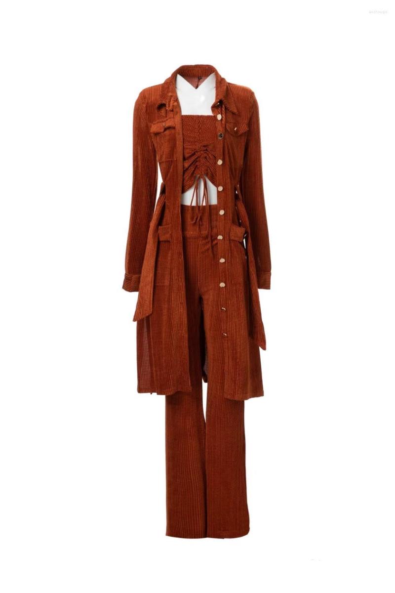 

Women' Two Piece Pants Z11157 Fashion Women' Sets 2023 Runway Luxury European Design Party Style Clothing, Picture shown
