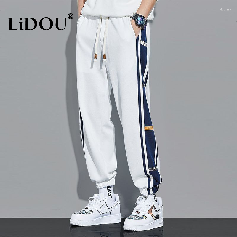 

Men's Pants Spring Autumn Fashion Temperament Korean Casual Sweatpants Man Trend Simple Patchwork Vintage Male Trousers Streetwear Clothes, Black