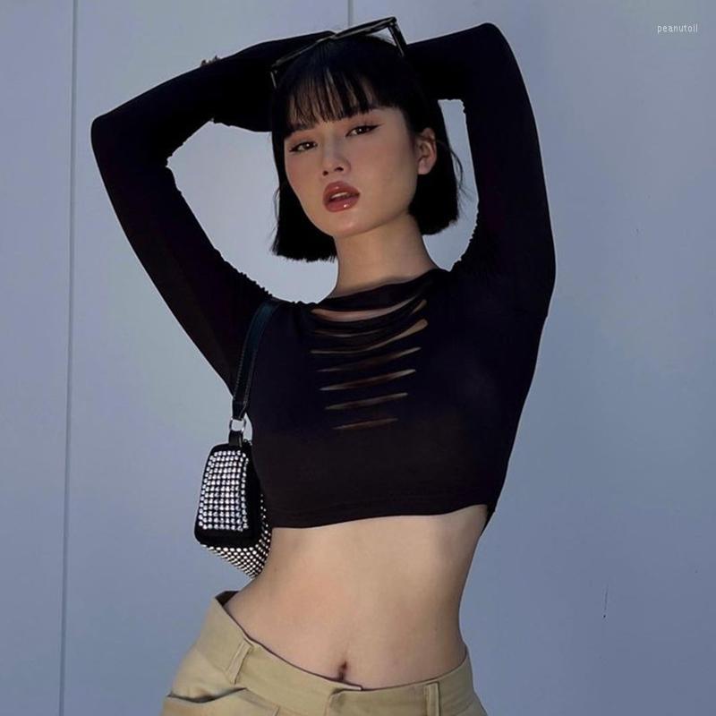 

Women' T Shirts Sexy Women Off Shoulder Long Sleeve Slash Neck Crop Tops Autumn Elastic Casual Solid T-shirt Fashion Slimmer Skinny Fit, Black