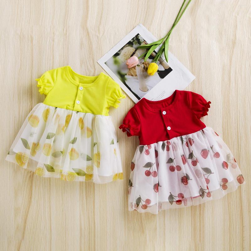 

Girl Dresses Infant Baby Girls Dress Toddler Short Sleeve Tulle Princess Clothing Babany Summer Spring Casual Romper Tops, Red