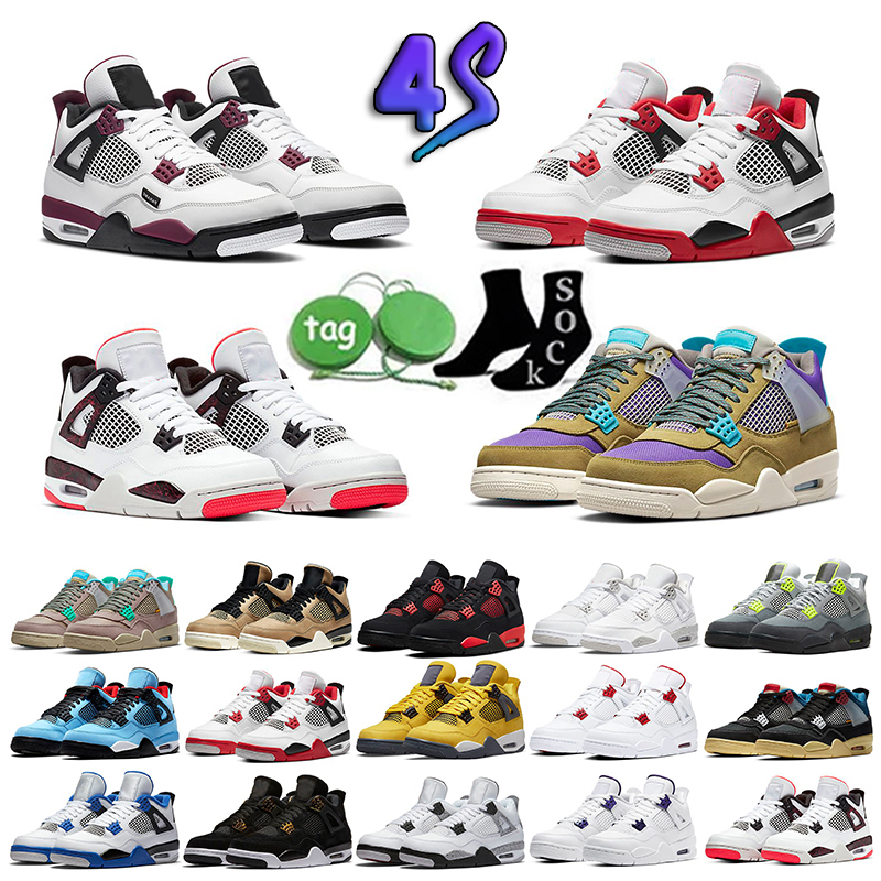 

Basketball Shoes For Men Women 4S Military Black Cat Sail Red Thunder White Oreo Cactus Jack Blue University Infrared Cool Grey Mens Sports Sneakers, 25