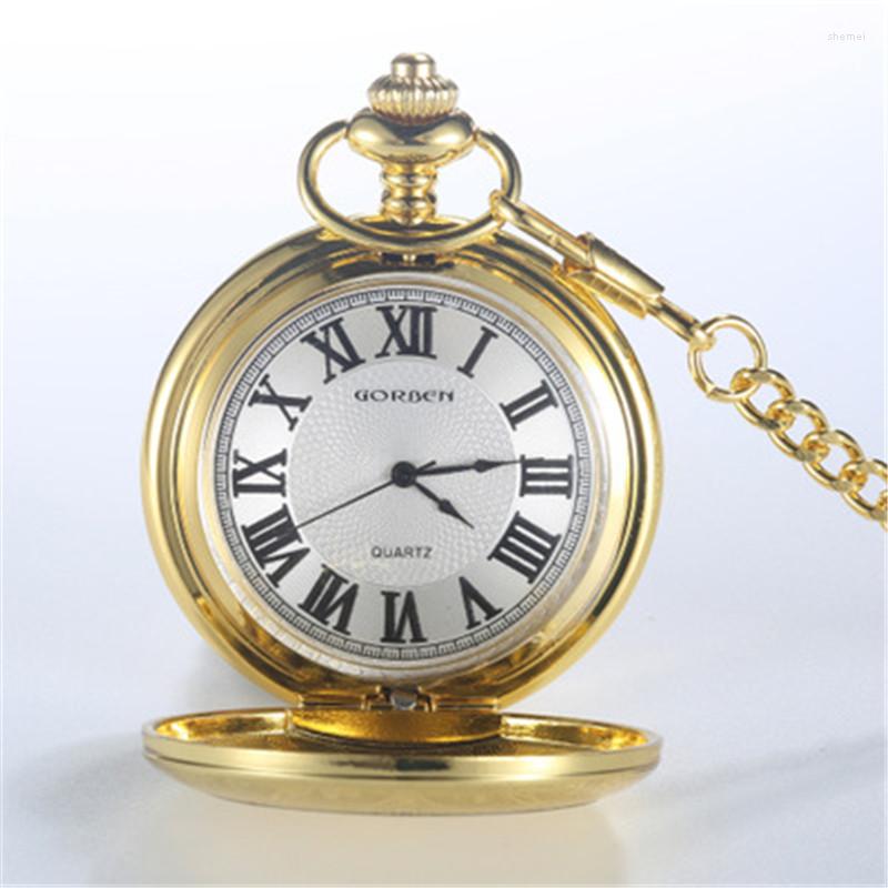 

Pocket Watches Vintage Charm Black Unisex Fashion Roman Number Quartz Steampunk Watch Women Man Necklace Pendant With Chain Gifts CH026, As shown 2