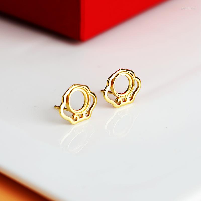 

Stud Earrings 925 Sterling Silver Semi Mount 7x7mm Round Cabochon Setting