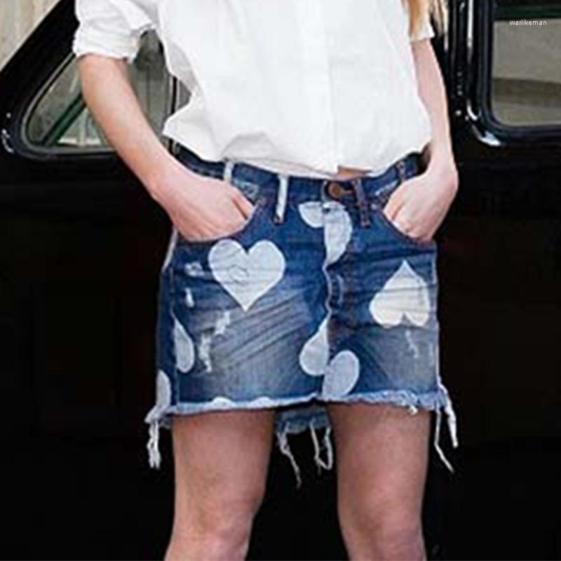 

Skirts High Waist Star Print Denim Skirt Short Pencil Womens Summer Jeans MIni, Blue