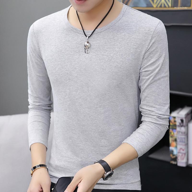 

Men's T Shirts Shirt Spring And Autumn Casual Men Large Size Men's Long Sleeve T-shirt Slim Fit Solid Color Youth Tshirt O-Neck, Black