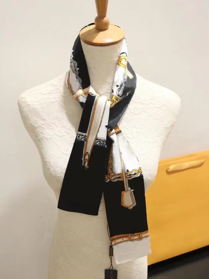 

Scarf Boutique Designer Women's Handbag Silk Scarf Classic Letter Pattern Fashion Versatile Headband For Men And Women