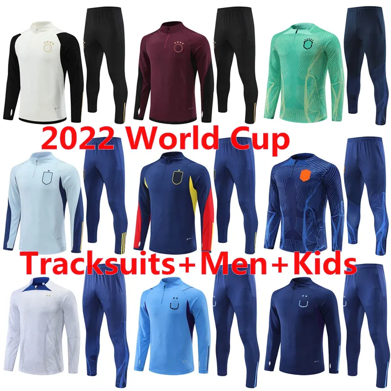 

23 24 World Cup tracksuit Germany Spain Netherlands England Brazil Argentina FRENCH kid and men training suit long sleeve Football soccer Je, 8 brazil