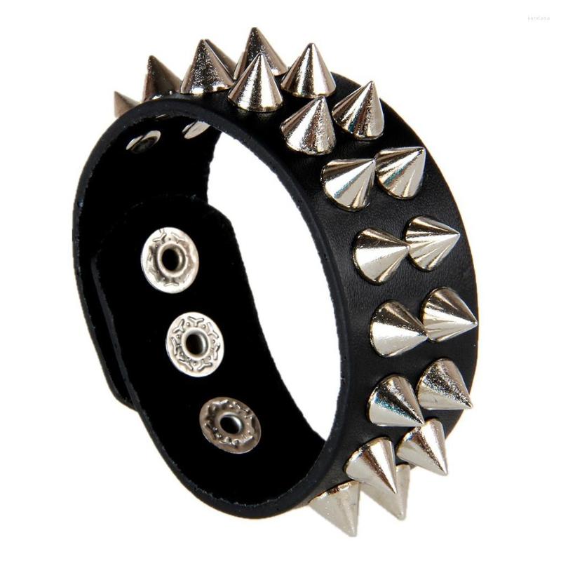 

Charm Bracelets Wide Gothic Rivets Durable Lightweight Cuff Bangles Fashion Stretchable Jewelry Birthday Men
