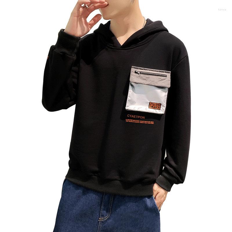 

Men's Hoodies Spring Autumn Fashion Brand Hooded Men Streetwear Pullover Cotton Hip Hop Tracksuits Sweatshirt M85, Black