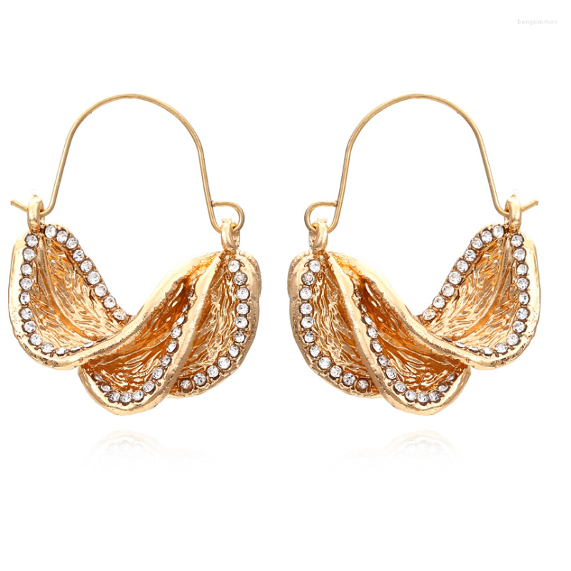 

Dangle Earrings Exaggerated Temperament Spiral Twist Leaf For Woman Retro Metal Wholesale
