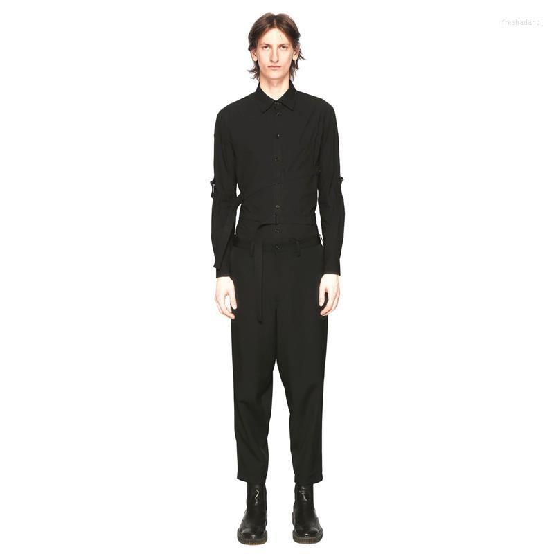 

Men' Casual Shirts Men' Black Shirt 2023 Cuff Fashion Four Seasons Long Sleeve Loose Solid Color Youth Pointed Collar