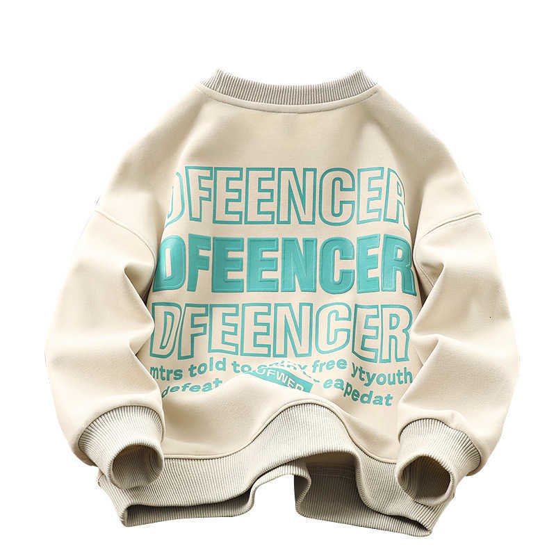 

Clothing Sets Chivalrous Bear Boys' Sweater Spring and Autumn 2023 New Hooded Big Kids' Spring and Autumn Fashion Round Neck Chil1en's Top, Creamy-white