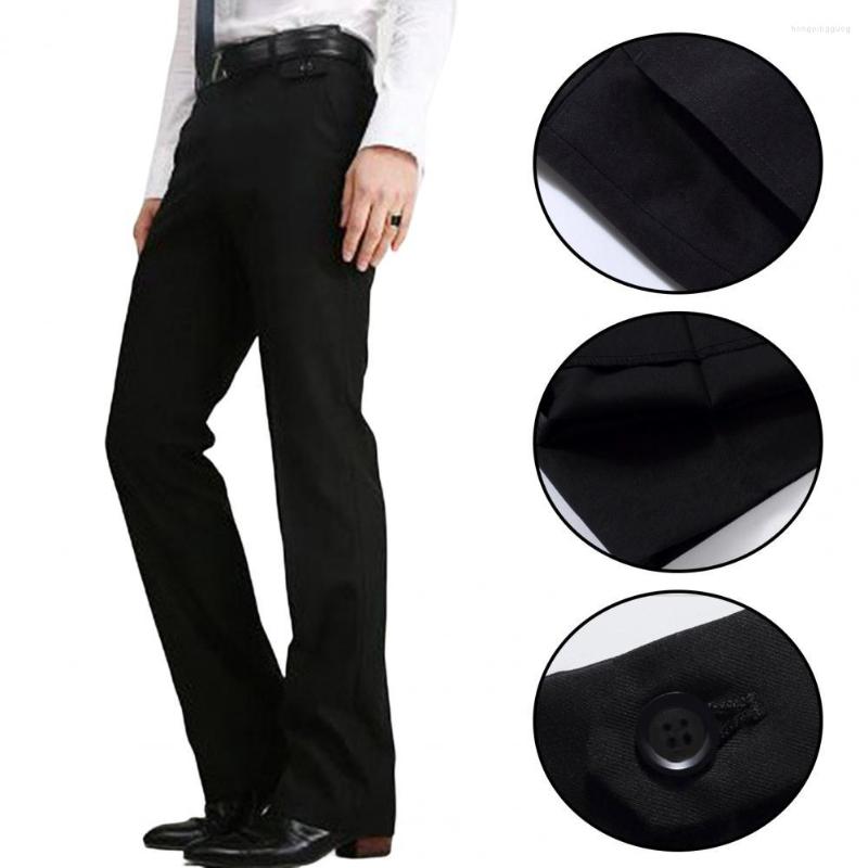 

Men's Suits Formal Men Pants Anti-pilling Business Mid-rise Spring Autumn Solid Color Straight Fit Loose Versatile, Black