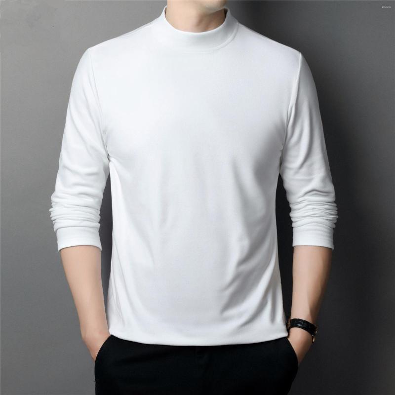 

Men's T Shirts MRMT 2023 Brand Men's Bottoming Shirt Half-High Collar Warm And Traceless Long-Sleeved T-Shirt Underwear For Male, Gray