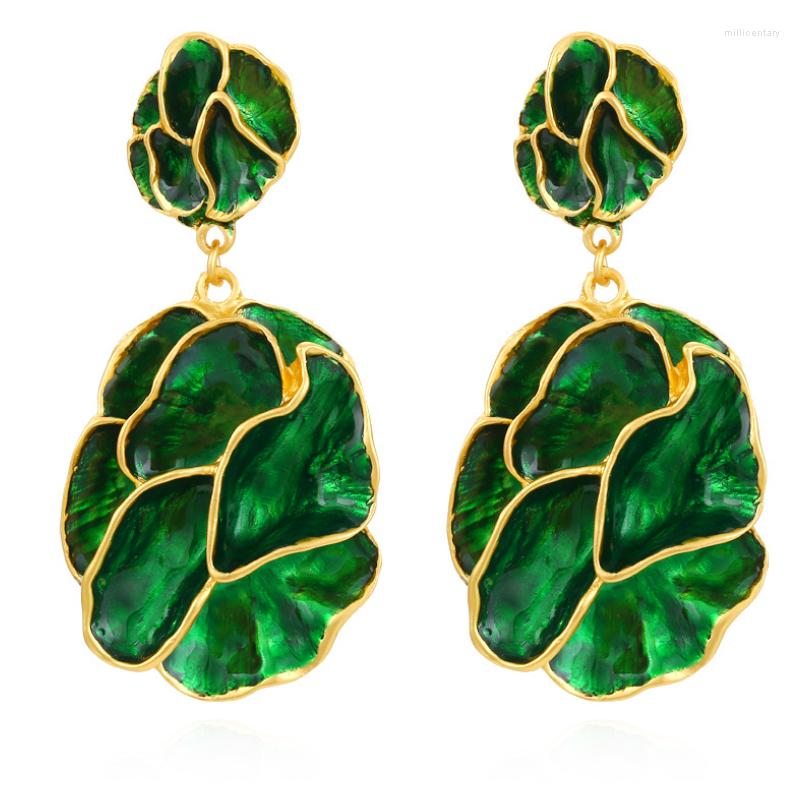 

Dangle Earrings Exaggerated Alloy Flower For Woman Party Casual Jewelry