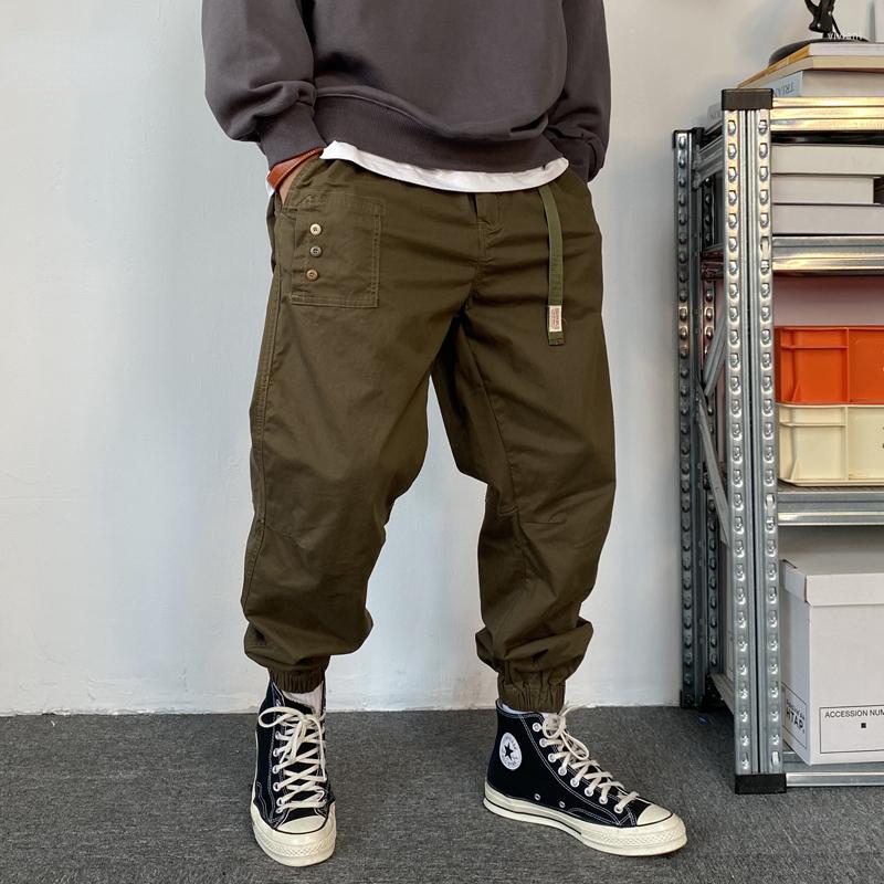 

Men' Pants Casual Cargo Men Clothing Japanese Streetwear Loose Jogging Harajuku Trousers Fashion Joggers Male, Army green