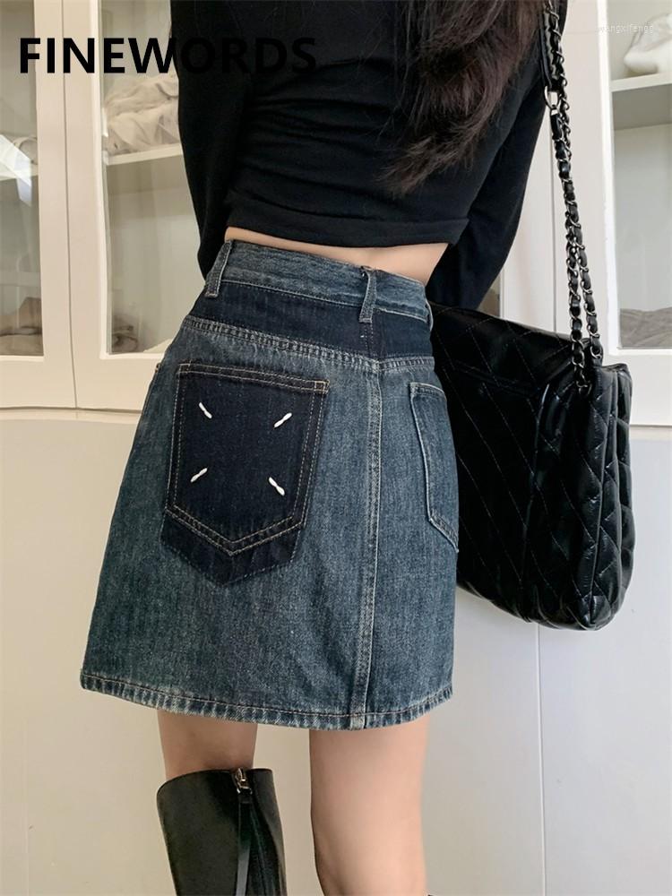 

Skirts FIORDS Korean Sexy Mini Jeans Skirt Women Streetwear Short Denim Vintage Blue Summer Beach Aline Janpan Casual