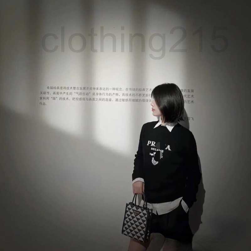 

Women's T-Shirt Designer new sweater is loose in spring and autumn thin round neck long-sleeved letter top 3MB1, Black