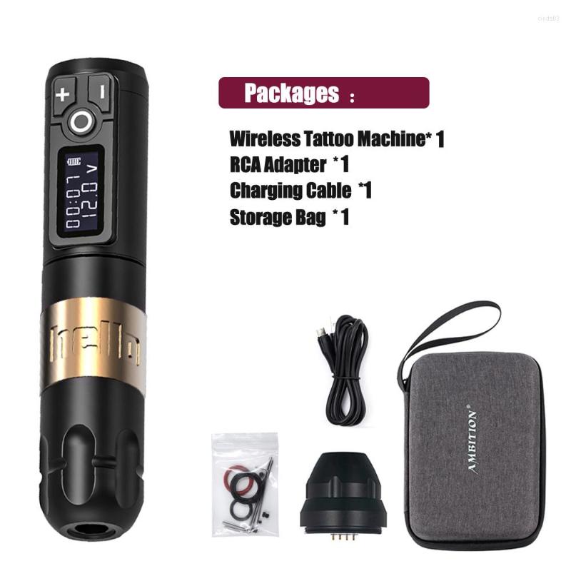 

Tattoo Machine Hello Wireless Pen Brush Coreless Motor Strong Quiet 1800mA/h Battery Capacity 4.0mm Stroke With Rca Adapter