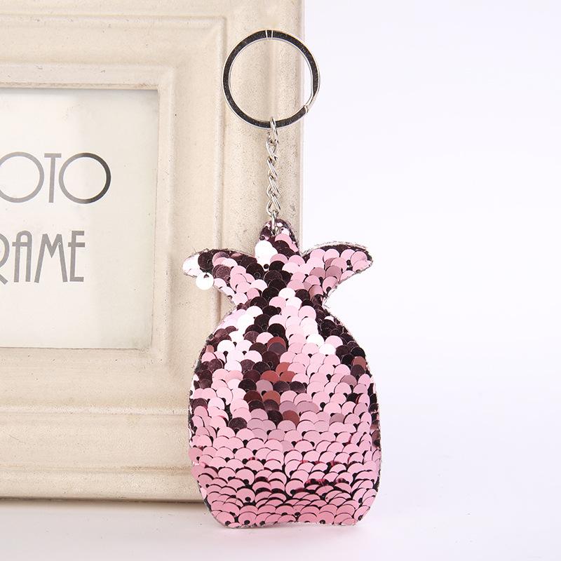 

Keychains Cute Women Pineapple Keychain Glitter Sequins Key Ring For Handbag Purse Pendant Holder Keyring Porte Clef Llaveros 6C2360